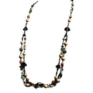 Vintage Multi Color Double Strand Necklace